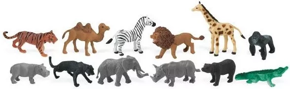 Dieren uit de jungle – set van 48 mini handbeschilderde dieren