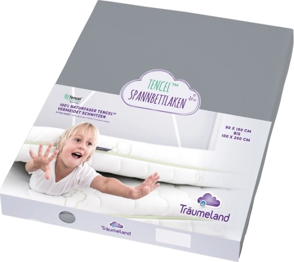 Träumeland hoeslaken voor juniorbed Tencel 90 × 200 cm, antraciet