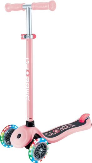 Globber kinderstep met drie wielen Primo Lights V2 Pastel Pink met lichtgevende wielen