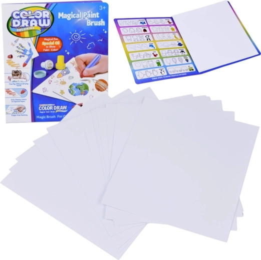 Papier voor magisch tekenen COLOR DRAW – navulset 18 vellen met LED-kwast