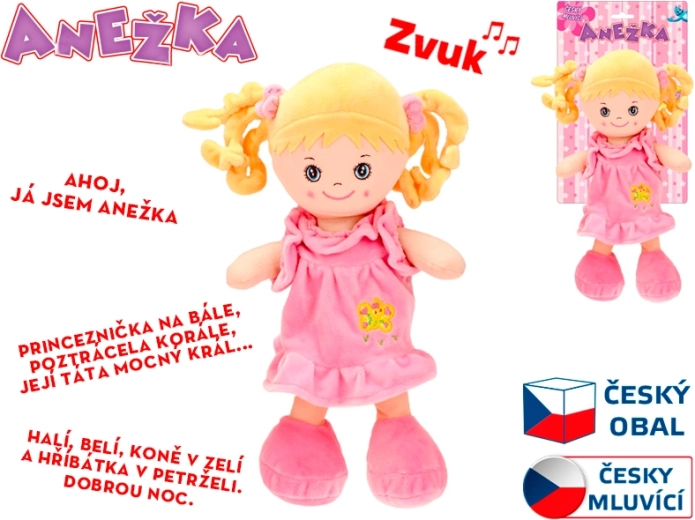 Sprekende en zingende pop Anežka 36 cm – zachte blondine
