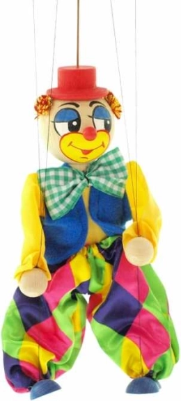 Houten clownmarionet – groot