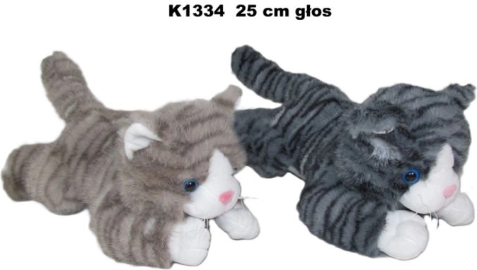 Liggende kat met geluid 25 cm - 1 stuk