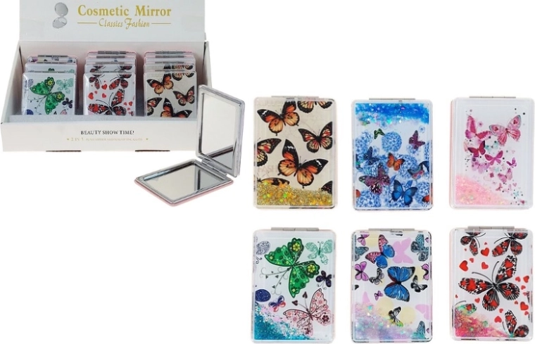 Compact zakspiegeltje met vlinders