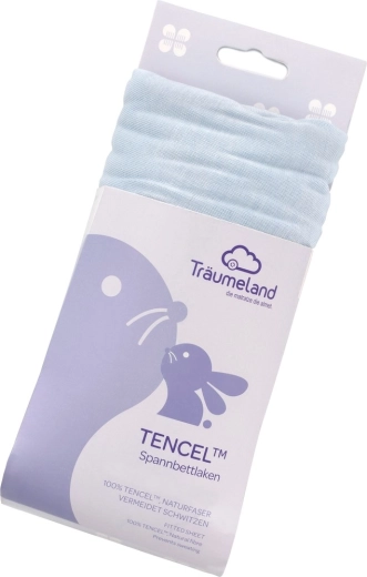 Träumeland hoeslaken Tencel uni lichtblauw