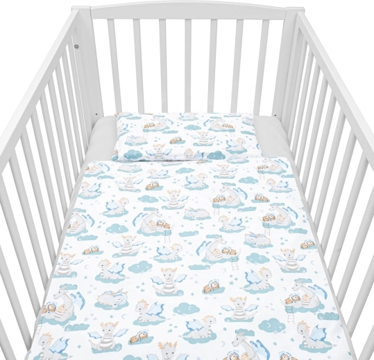 2-delige katoenen babybed-beddenset NEW BABY Draakje 120 × 90 cm