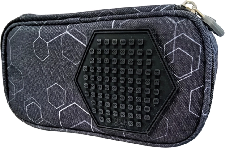 Pixie Crew studentenetui zwart Hexa met pixels