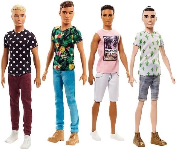 Barbie Fashionistas Ken in een blauw T-shirt met cactussen