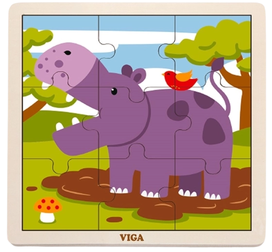 Babu houten puzzel nijlpaard
