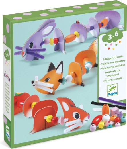 Creatieve set om dieren te rijgen DJECO