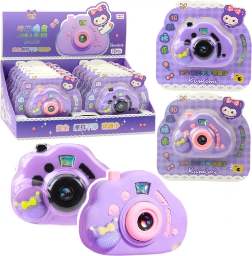 Gum voor uitgummen in de vorm van een camera, paars
