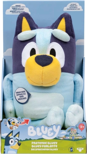 Bluey pratende pluchen figuur