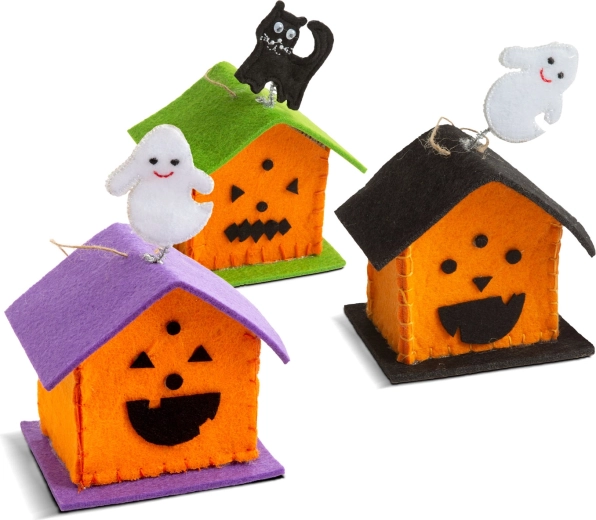 Halloween-textieldecoratie huisje - 1 stuk