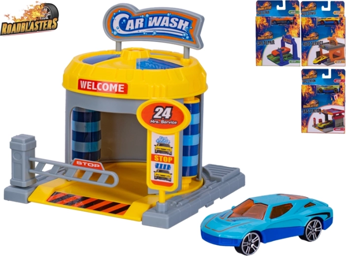 Roadblasters autowerkplaats met auto – speelset voor kinderen 1:64