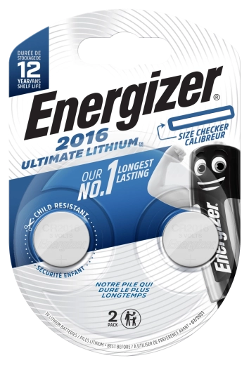Energizer Ultimate Lithium CR2016 knoopcelbatterijen 2 st.