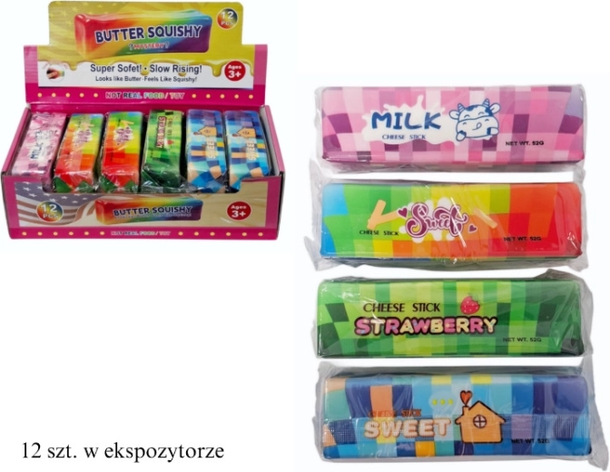 Antistress knijpfiguur in de vorm van een boterblokje - 1 stuk