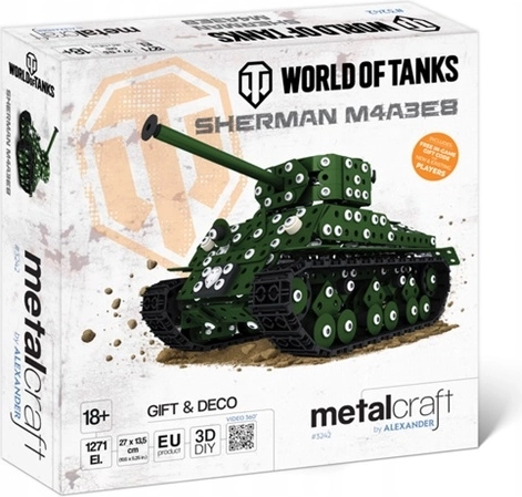 Metalen tankmodel Sherman M4A3E8 Metalcraft World of Tanks