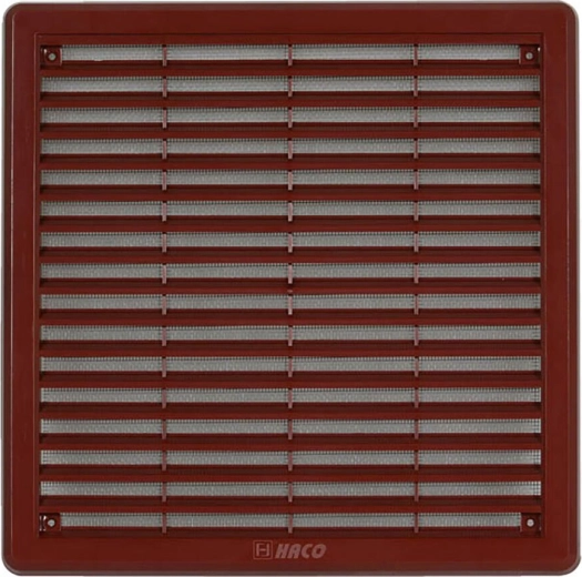 Ventilatierooster met gaas 250 × 250 mm bruin