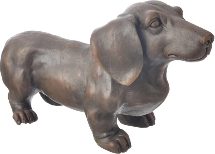 Keramisch beeldje Teckel bruin 43 cm