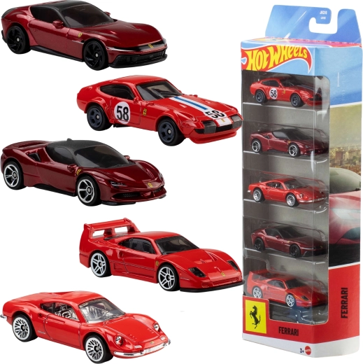 Hot Wheels Ferrari set van 5 metalen autootjes 1:64