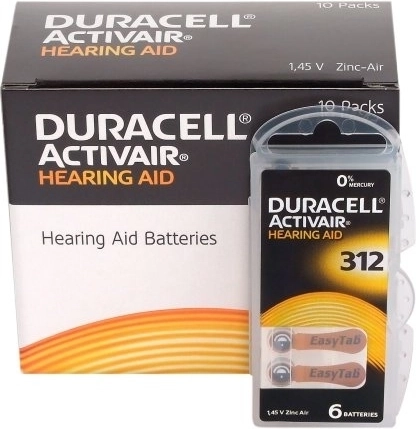 Duracell Activair batterijen voor hoortoestellen 312, 6 stuks