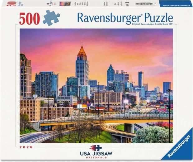 Ravensburger puzzel USA Jigsaw Nationals: panorama Atlanta bij schemering 500 stukjes