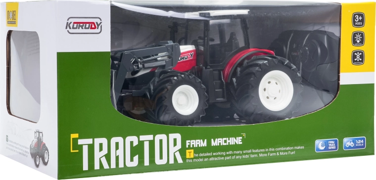 RC-tractor met frontblad 1:24 rood