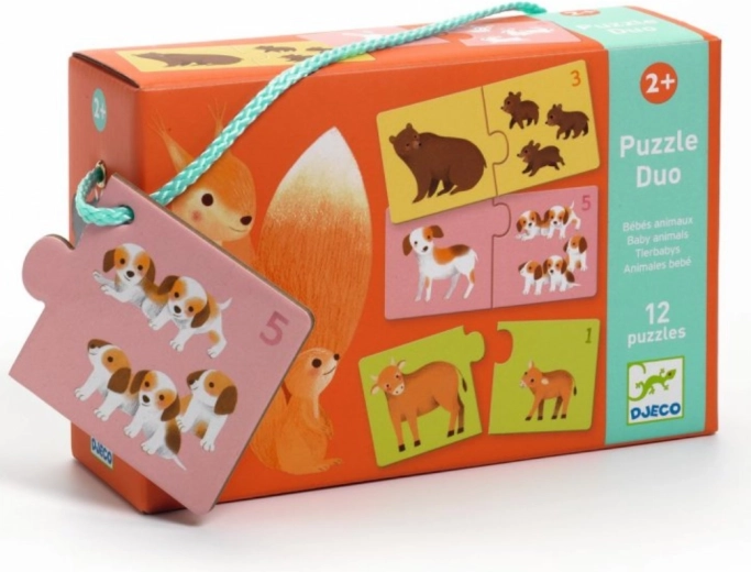 Djeco duo-puzzel tellen met dieren