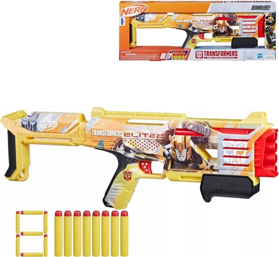 Hasbro Nerf Transformers Bumblebee-blaster met 8 Elite-pijltjes
