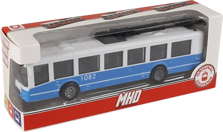 Typisch uiterlijk van een trolleybus in de stad
