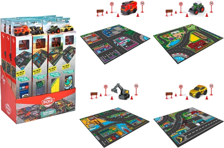 Speelstad – speelkleed met autootje DICKIE TOYS 70 × 80 cm