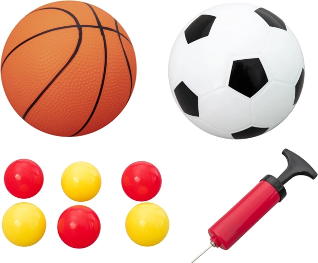 Alles in de doos inclusief pomp en ballen