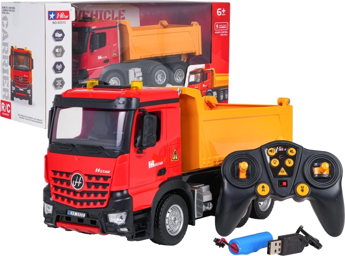 Grote RC kipper 2,4 GHz met geluiden en lichten