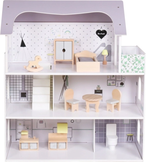 10 stuks houten meubels in de set
