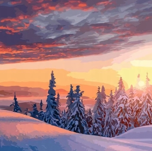 Schilderen op nummer Winterlandschap 40 × 50 cm