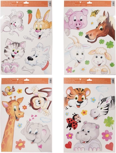 Raamfolie Diertjes voor kinderen 30 × 42 cm