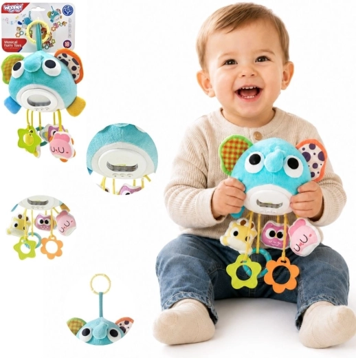 Woopie pluchen muziekelefant met hangers en bijtringen