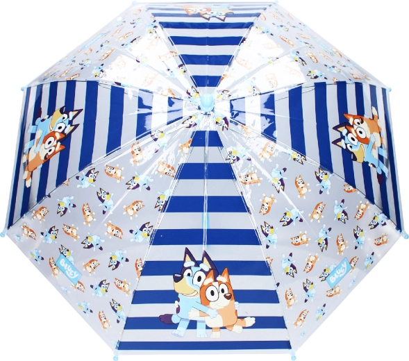 Transparante kinderparaplu Bluey Rainy Days lichtblauw
