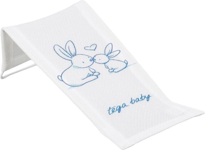 Textielen ligstoeltje voor babybadje met konijntjes, wit