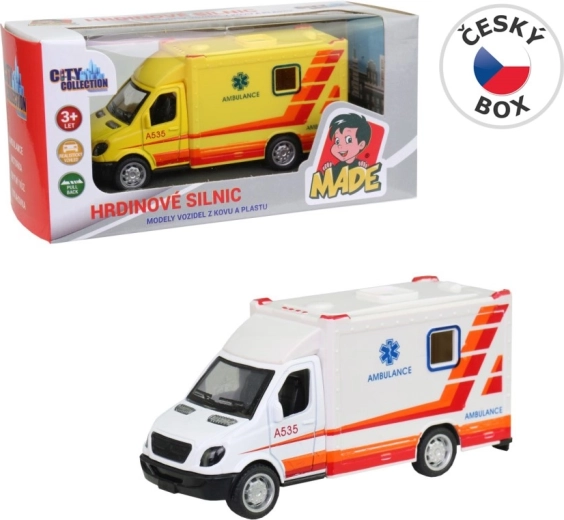 Metalen ambulance met terugtrekmechanisme, 10 cm