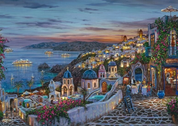 Puzzel zonsondergang boven Santorini 1000 stukjes SCHMIDT