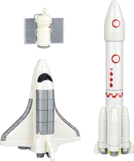 Shuttle en satelliet voor avonturen in een baan om de aarde