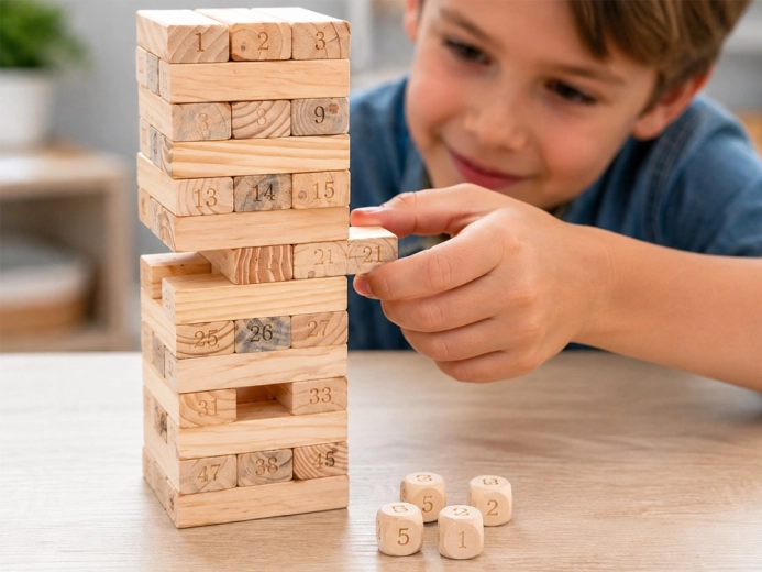 Natuurlijk hout en een behendigheidsuitdaging voor het hele gezin