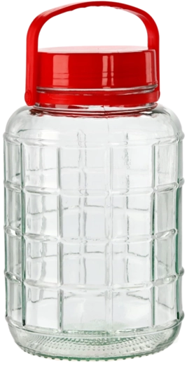 Glazen pot 2 l met kunststof deksel
