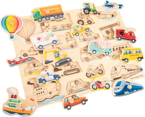 Houten Inlegpuzzel Vervoermiddelen