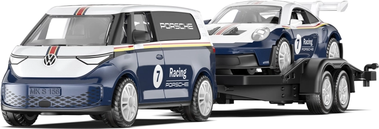 Siku Super VW ID. Buzz met aanhanger en Porsche 911 GT3 RS