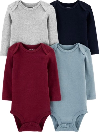 Carter's babyrompers met lange mouwen voor jongens, 4 stuks, maat 56 (NB)