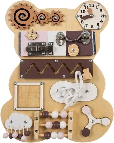 Houten sensorische bord Beer Kruzzel