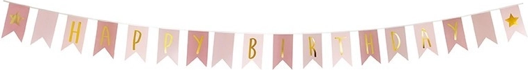 Jabadabado verjaardagsslinger Happy Birthday roze