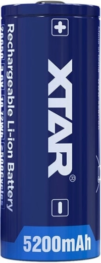 Oplaadbare Li‑ion batterij XTAR 26650 5200 mAh 3,6 V (button top)